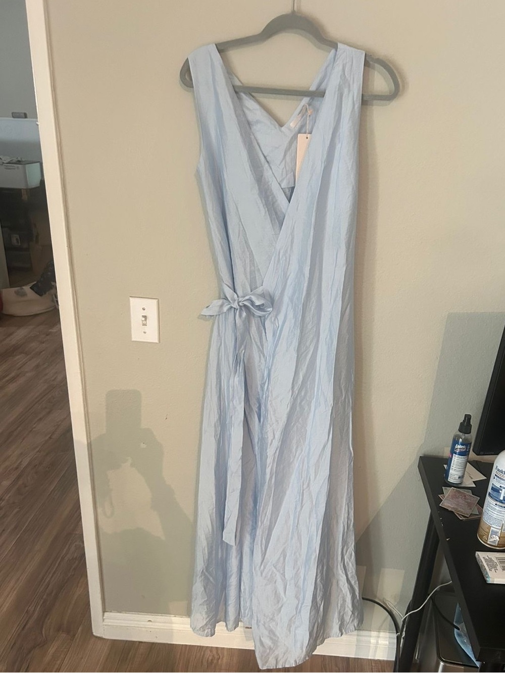 REVOLVE Pale Blue Wrap Maxi Dress